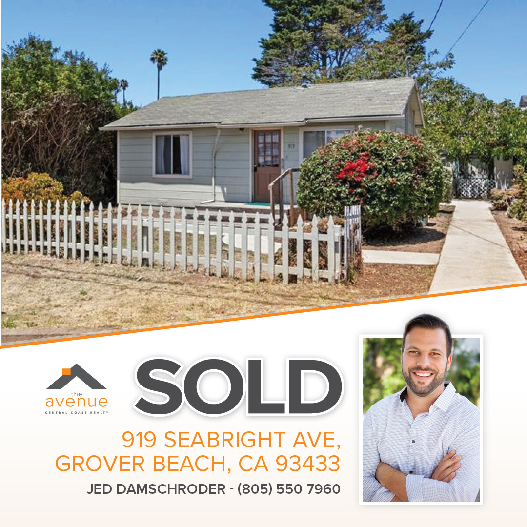 🏡 SOLD! Congrats Jed Damschroder on your recent closing of 919 Seabright Avenue Grover Beach, CA 93433-2412. Representing Buyer.