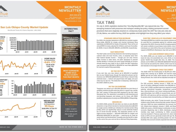 Avenue FEB. 2026 Newsletter / TAX TIME-