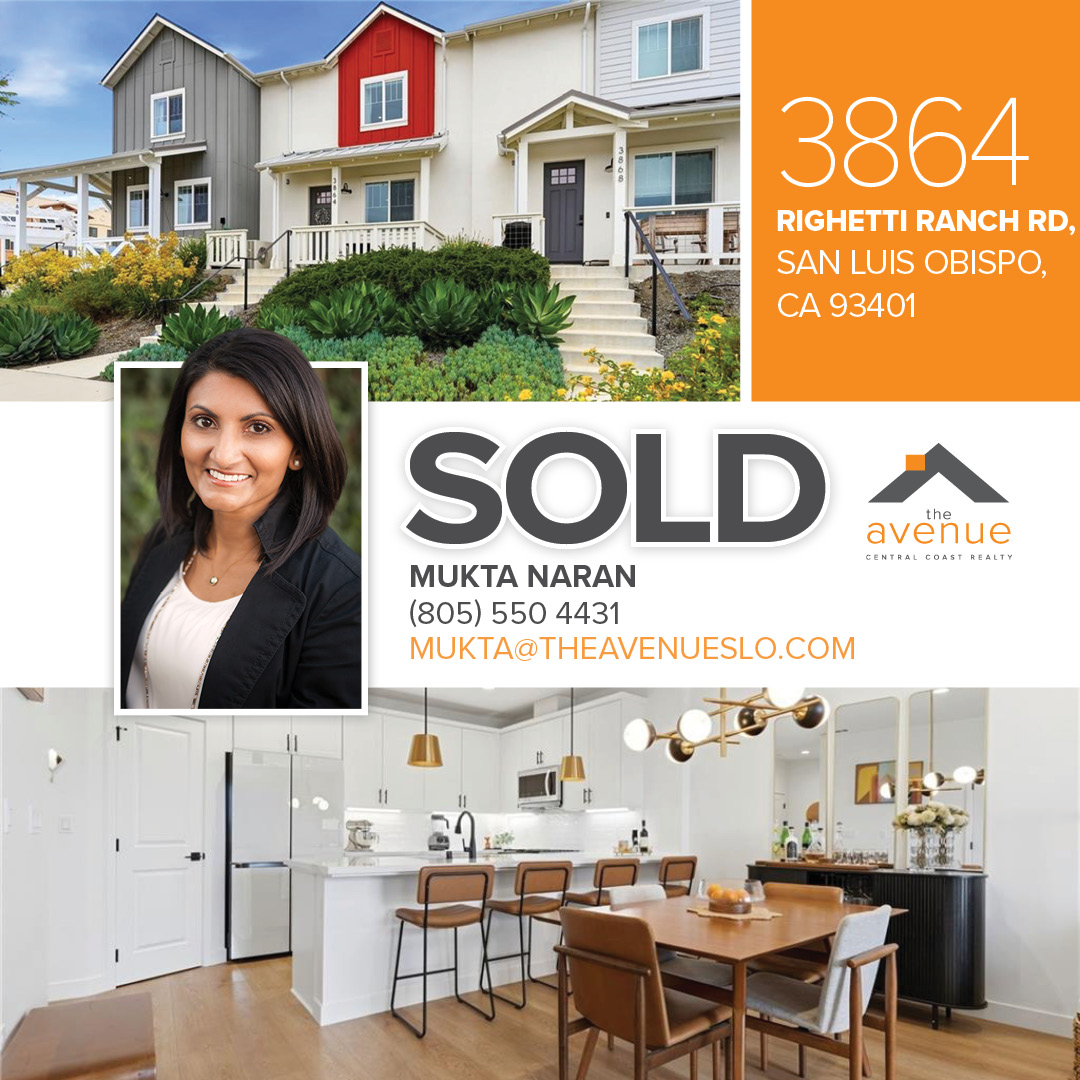 SOLD! 🏡 Congrats to Mukta on her recent closing at 3864 Righetti Ranch Road in SLO.
