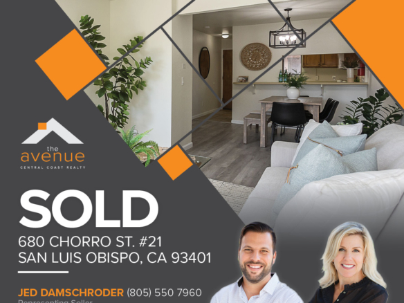 Congrats to Jed and Amy on your joint closing of 680 Chorro St. #21., San Luis Obispo!