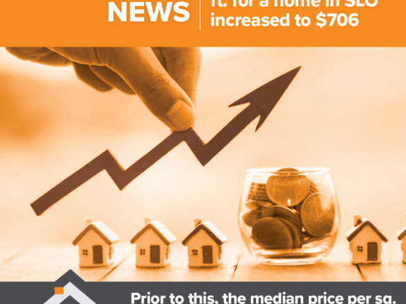 REAL ESTATE news - Median Price per sq. ft. for a home in SLO increased to $706