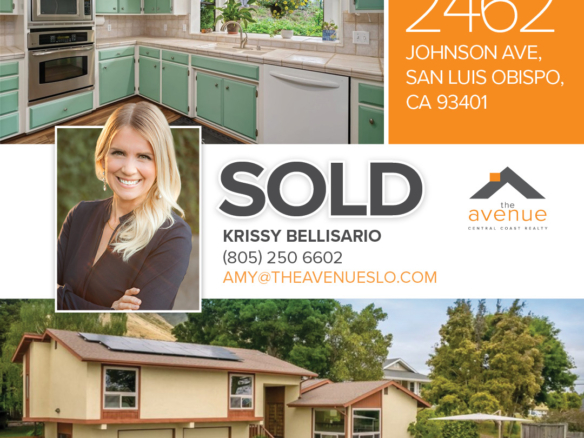 🏡 Congrats Krissy Bellisario on your closing in SLO at 2462 Johnson Ave, San Luis Obispo, CA 93401!