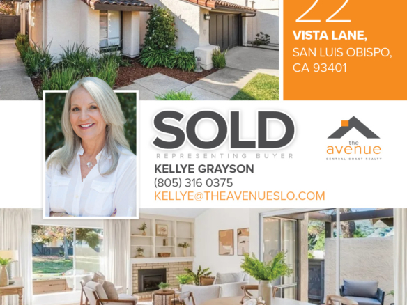 Congrats Kellye Grayson on your closing at 22 Vista Ln, San Luis Obispo, CA 93401! 3 bedroom, 2 bath single level home located in the desirable Los Verdes II community. Kellye Grayson