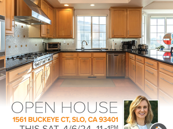 OPEN HOUSE 1561 Buckeye Ct, SLO, CA 93401 3& THIS SAT. 4/6/24, 11 -1pm