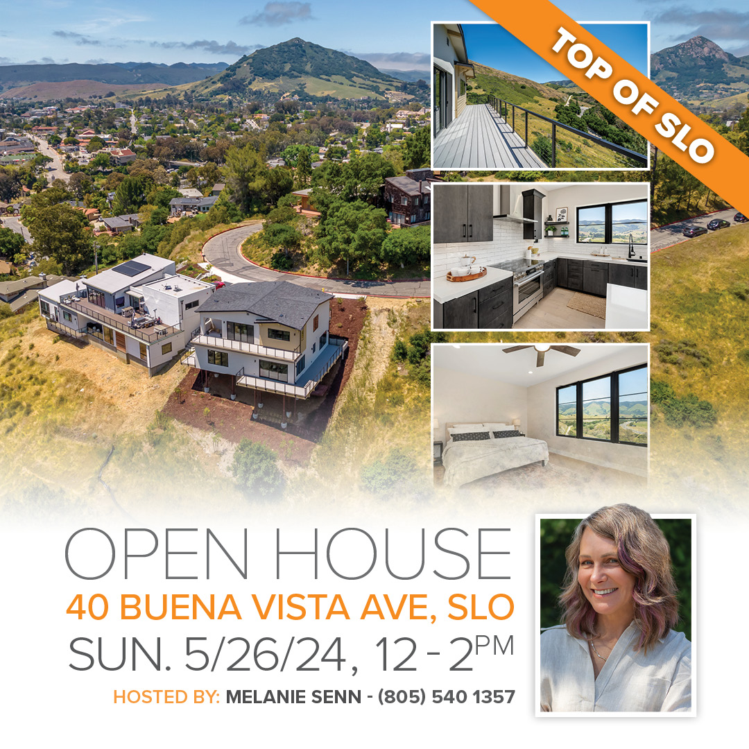 ???? OPEN HOUSE: TOP of SLO - 40 Buena Vista Ave, SLO, SAT. 5/26/24, 12 - 2pm (hosted by Melanie Senn)