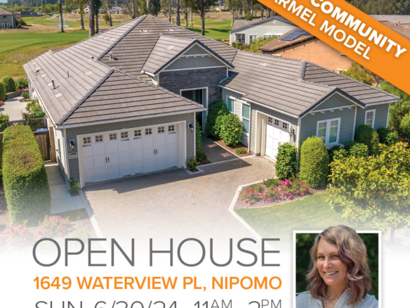 ???? OPEN HOUSE in Trilogy, Nipomo: 1649 Waterview Pl, Nipomo - THIS SUNDY, 6/30/24, 11AM - 2PM.