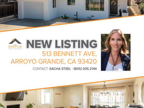 🏡 NEW 3/2 LISTING in Arroyo Grande in great location - 513 Bennett Ave, Arroyo Grande, CA 93420.