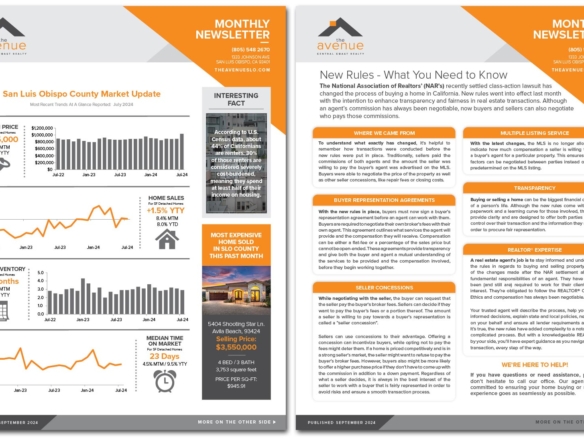 The Avenue Central Coast Realty SEPTEMBER 2024 Real Estate Newsletter