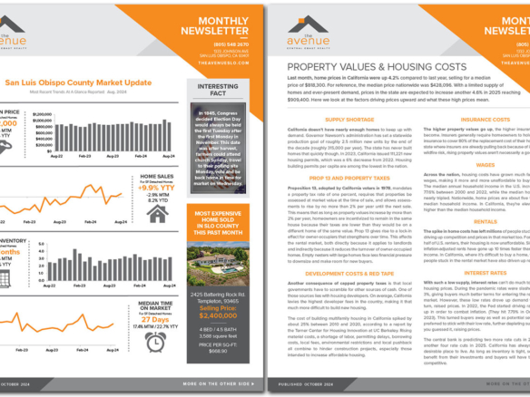 Avenue OCT 2024 Real Estate Newsletter / “PROPERTY VALUES & CLOSING COSTS”