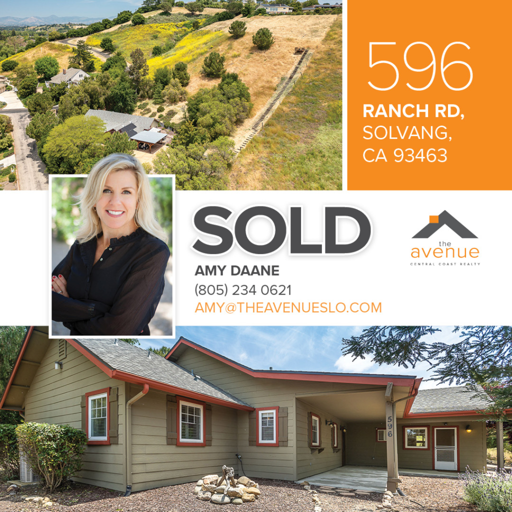 🏡 🌳 JUST SOLD! Congrats Amy Daane on the Sale of 596 Ranch Rd, Solvang, CA 93463 ~2.5 Acres – representing the seller.