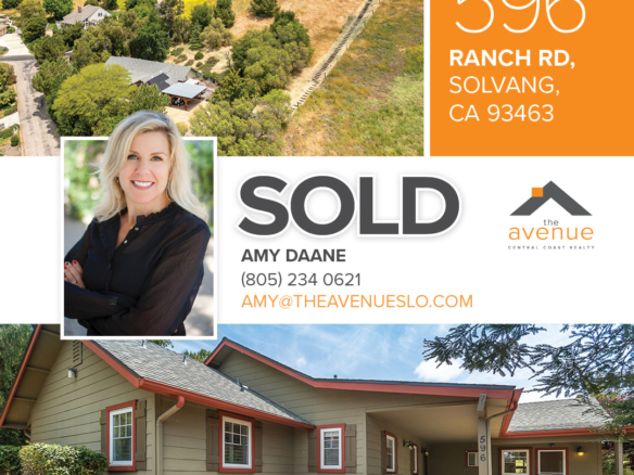 🏡 🌳 JUST SOLD! Congrats Amy Daane on the Sale of 596 Ranch Rd, Solvang, CA 93463 ~2.5 Acres – representing the seller.