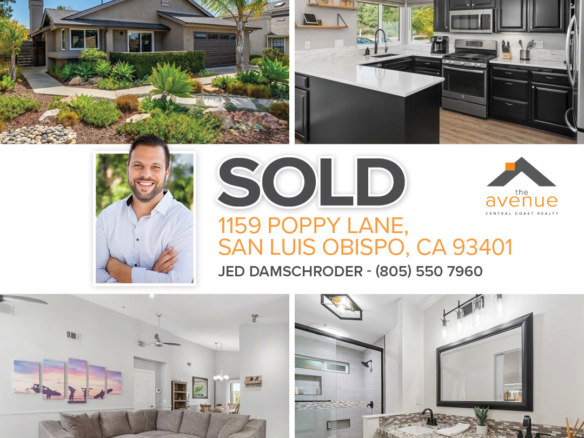 👏🏡 SOLD! Congrats Jed Damschroder on your recent closing of 1159 Poppy Lane, San Luis Obispo, CA 93401