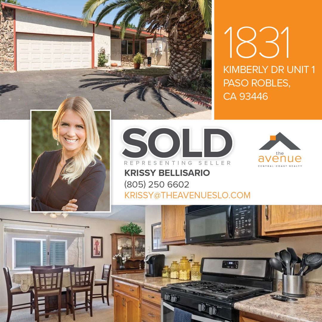 🏡 Congratulations Krissy Bellisario on your closing of 1831 Kimberly Dr Unit 1, Paso Robles, CA 93446! Representing the seller.