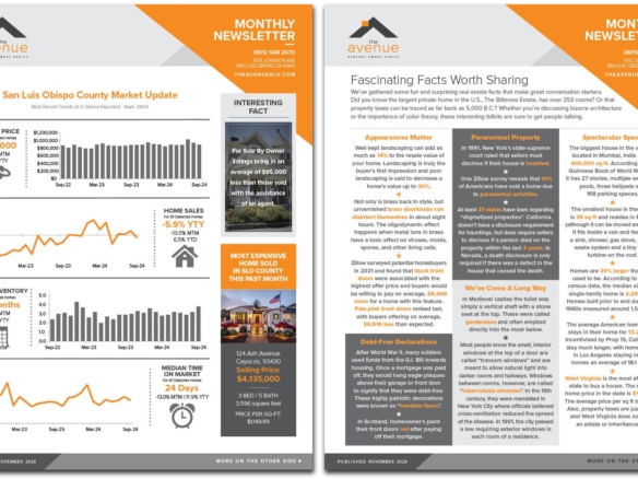 Avenue NOV 2024 SLO Real Estate Newsletter