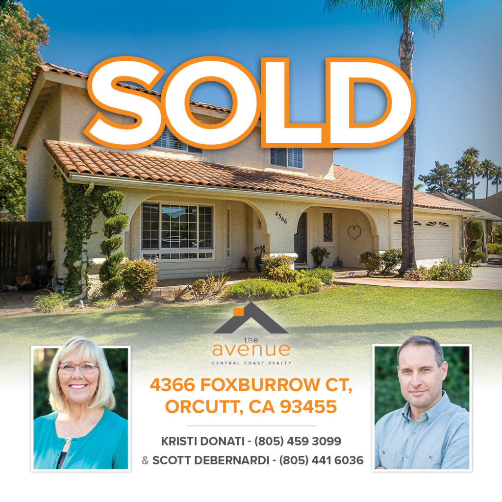 🏡 ESCROW CLOSED in Orcutt: 4366 Foxburrow Ct, Orcutt, CA 93455. Congrats Kristi and Scott!