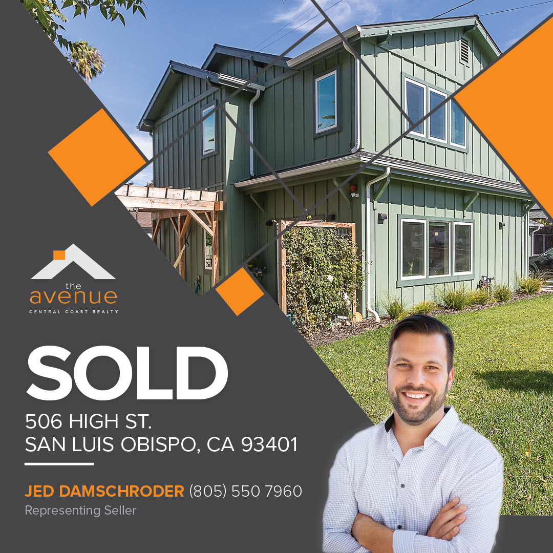 👏🏡 SOLD! Congrats Jed Damschroder on your recent closing of 506 High St, San Luis Obispo, CA 93401