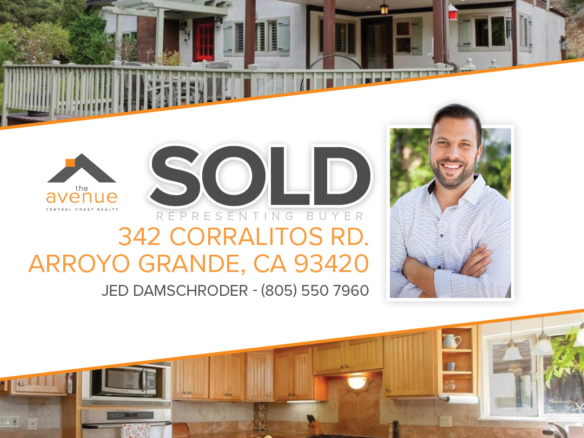SOLD! Congrats Jed Damschroder on your recent closing of 342 Corralitos Road