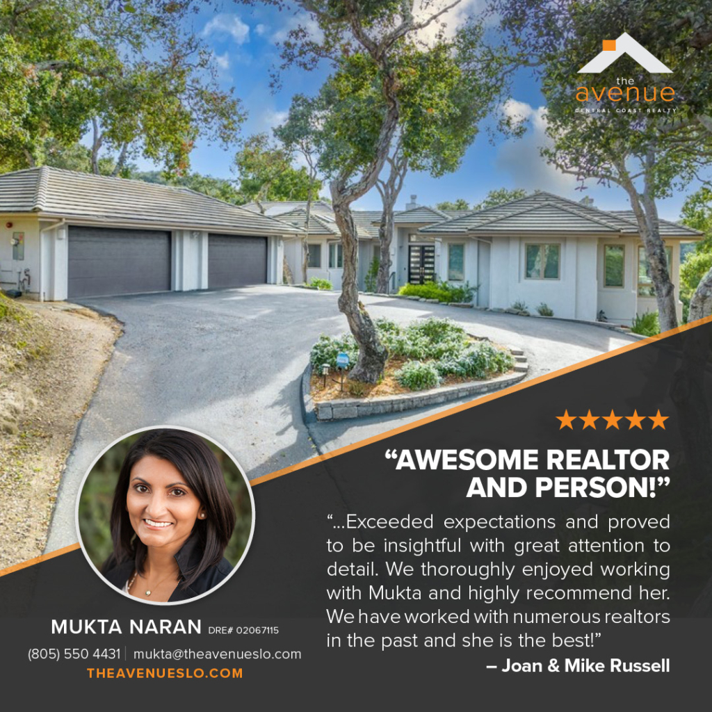 Another GREAT 5-Star ⭐️⭐️⭐️⭐️⭐️ Review for Mukta Naran of The Avenue Central Coast Realty