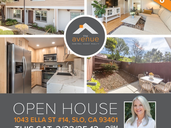 🏡 OPEN HOUSE Condo in SLO this Saturday. 🏡 1043 Ella St #14, San Luis Obispo, CA 93401. 12–2pm this Sat, 3/22/25.