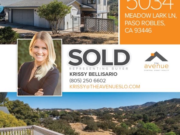 🏡 😃 Congrats Krissy Bellisario for just Closing Escrow on 5034 Meadow Lark Ln, Paso Robles, CA 93446. Let's Go!