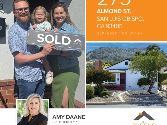 🏡 ✨Let's keep it going! Another SLO closing for Amy Daane. Congrats Amy on the Sale of 273 Almond St, San Luis Obispo, CA 93405 - representing buyers.
