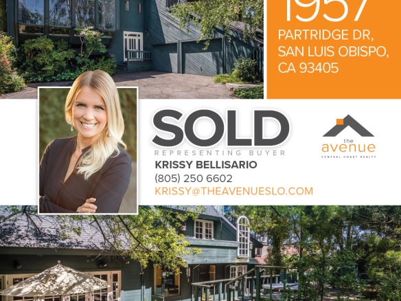 🏡 😃 Congrats Krissy Bellisario on your Sale of 1957 Partridge Dr, San Luis Obispo, CA 93405!