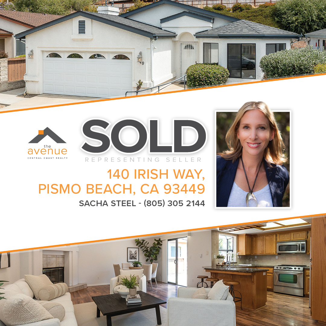 🏡 😃Congrats Sacha Steel the closing of 140 Irish Way, Pismo Beach, CA 93449.
