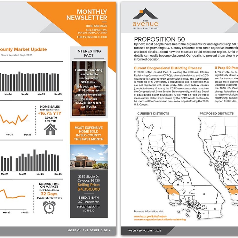 Avenue OCT. 2025 Newsletter / CA Proposition 50