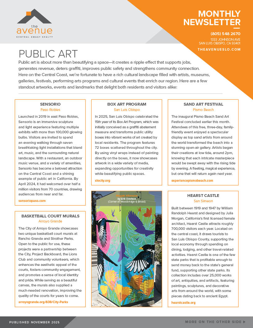 The Avenue Central Coast Realty Nov 2025 Newsletter - BACK