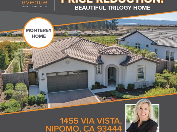 🏡 50k PRICE REDUCTION in Nipomo- Monterey / Trilogy Community. 1455 Via Vista, Nipomo, CA 93444.