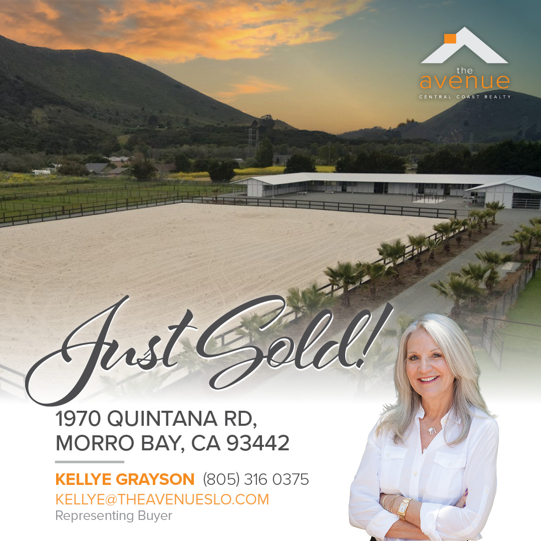 Congrats Kellye Grayson on the Closing of 1970 Quintana Rd, Morro Bay, CA.