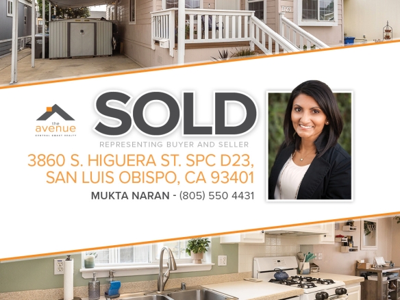 Congrats Mukta on your recent sale of 3860 S Higuera