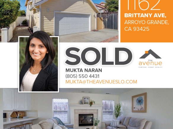 SOLD 🔑🏡 Congratulations Mukta on your recent closing of 1162 Brittany Avenue in Arroyo Grande!!