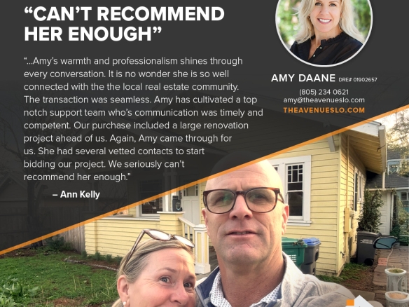 Testimonial for Amy Daane with The Avenue Central Coast Realty