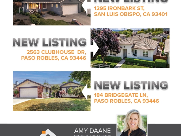 🏡 3 NEW LISTINGS in SLO and Paso Robles for Amy Daane