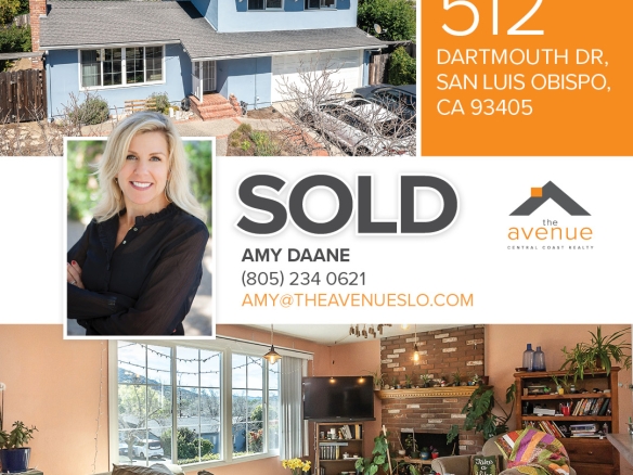 SOLD! Amy Daane has sold 512 Dartmouth Dr, San Luis Obispo, CA 93405