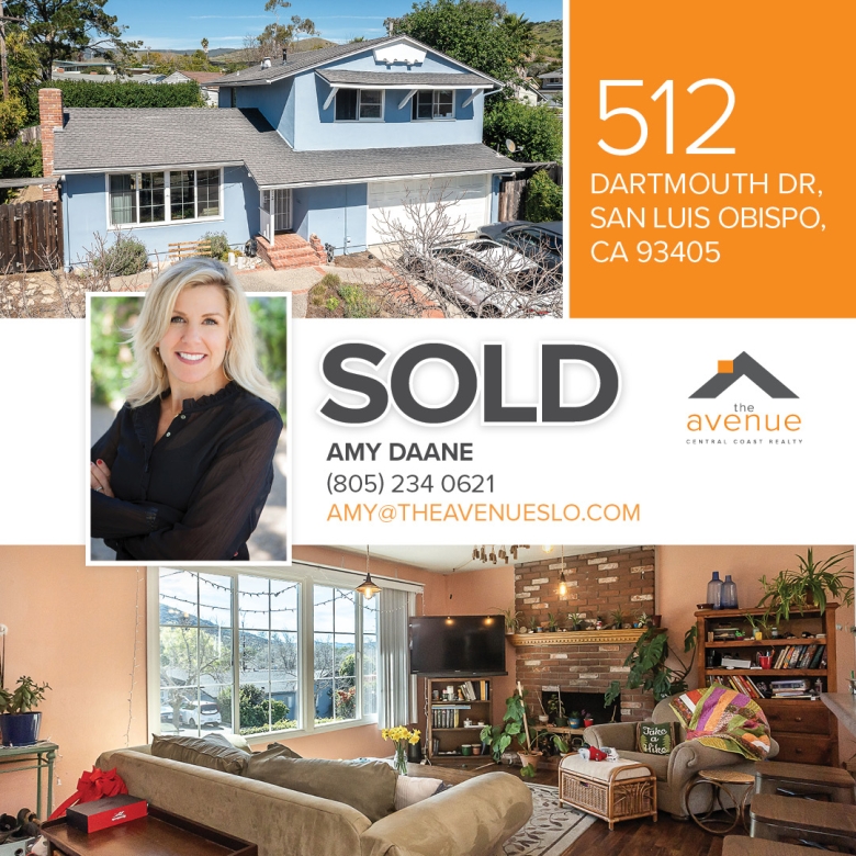 Congrats Amy on your sale of 512 Dartmouth Dr, SLO.