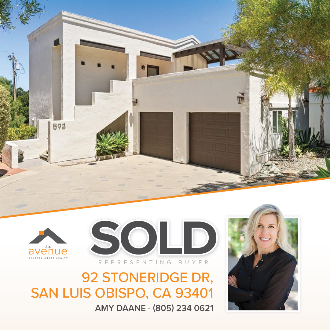 Congrats Amy on your sale of 92 Stoneridge Dr, SLO.