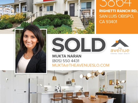SOLD! 🏡 Congrats to Mukta on her recent closing at 3864 Righetti Ranch Road in SLO.