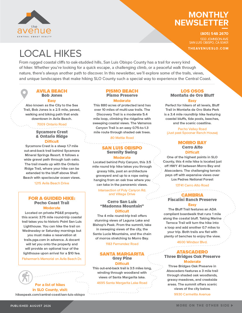 The Avenue Central Coast Newsletter - August 2026 BACK