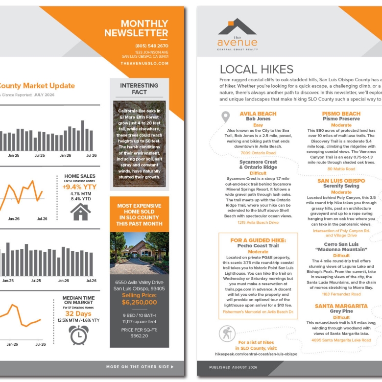 Avenue AUGUST 2026 Newsletter / “LOCAL HIKES” Article