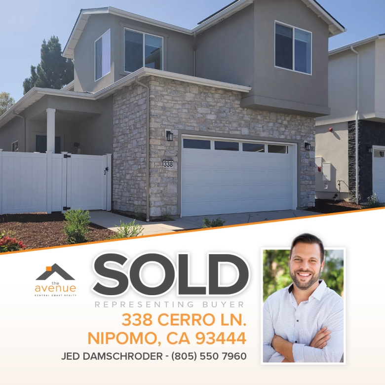 Congrats Jed on your sale of 338 Cerro Ln, Nipomo